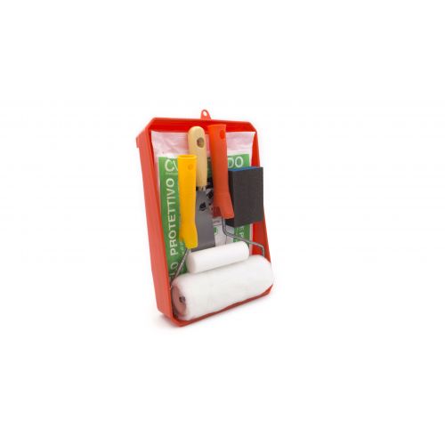 KIT ROD.FIBRA 180+ESPUMA 10cm+VARILLA                           +ESPATULA+TACO LIJA+CUBRE-TODO+CUB.POP.PLANA Ref.3594